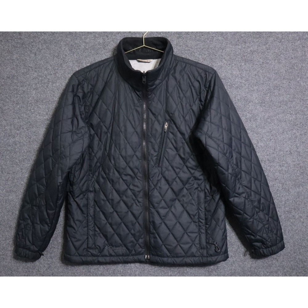 Columbia‎ Vertex Jacket Womens Medium Black Core Full Zip Mock Neck Quilted EUC
